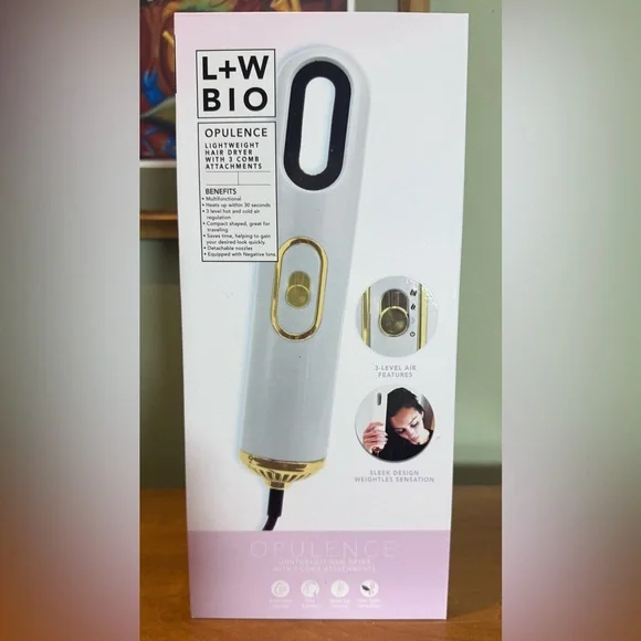 NIB - L+W Bio Opulence Lightweight Hair Dryer - Picture 2 of 16